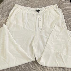 NWT Eileen Fisher Tencel Viscose Crepe White Pant (L)